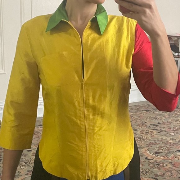 JC de Castelbajac 100% Silk Zipper Blouse - Picture 2 of 10